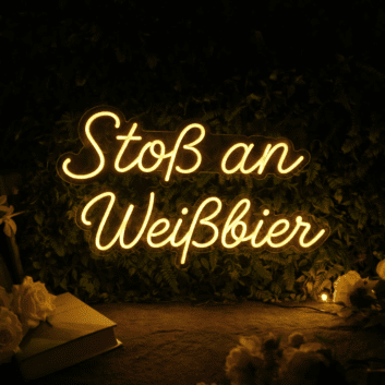 Stoß an Weißbier Neon Schild für Bar und Kneipe