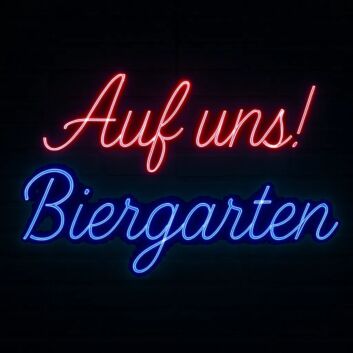 Auf uns! Biergarten LED-Neonschild für Biergarten Bar