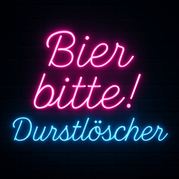 Trend Neon Schild „Bier bitte! Durstlöscher“ LED Wandlicht für Bierbar, Oktoberfest, Club und Party Dekoration