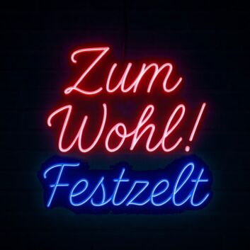 Zum Wohl! Festzelt LED-Neonschild für Festzelt und Bar