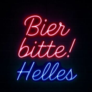 Bier bitte! Helles LED-Neonschild für Bar und Kneipe