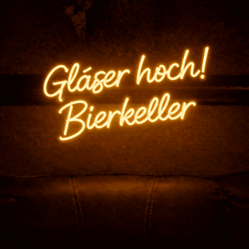 Gläser hoch! Bierkeller LED-Neonschild für Bar Kneipe