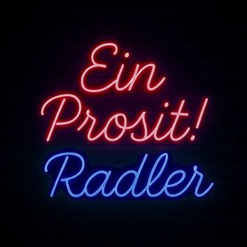 Ein Prosit! Radler LED-Neonschild für Bar Biergarten
