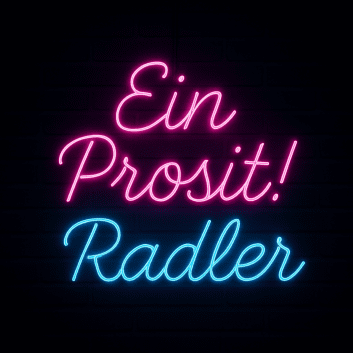 Ein Prosit! Radler LED-Neonschild für Bar Biergarten