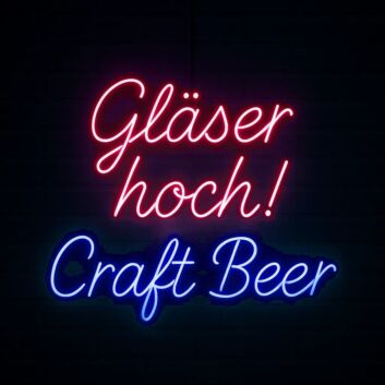 Gläser hoch! Craft Beer LED-Neonschild für Bar Brauerei