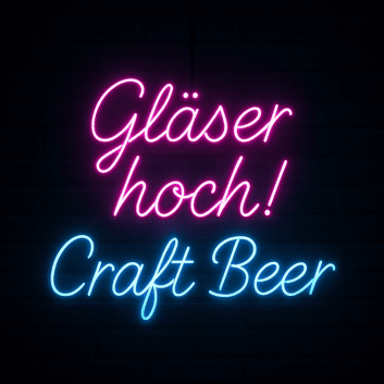 Gläser hoch! Craft Beer LED-Neonschild für Bar Brauerei
