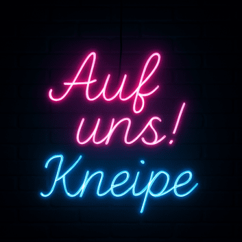 Auf uns! Kneipe LED-Neonschild für Bar und Pub