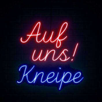 Auf uns! Kneipe LED-Neonschild für Bar und Pub