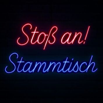 Stoß an! Stammtisch LED-Neonschild für Bar und Pub