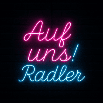Auf uns! Radler LED-Neonschild für Bar und Biergarten