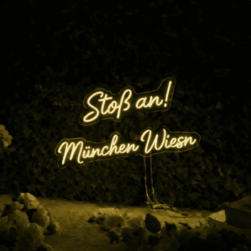 Stoß an! München Wiesn LED-Neonschild für Oktoberfest Bar