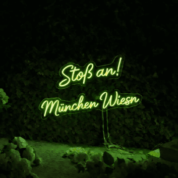 Stoß an! München Wiesn LED-Neonschild für Oktoberfest Bar