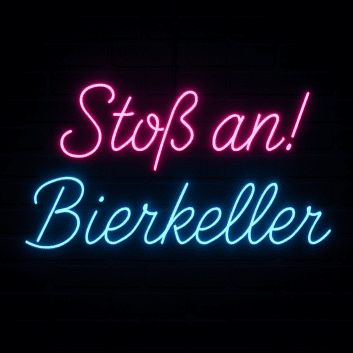 Stoß an! Bierkeller LED-Neonschild für Bar und Kneipe