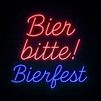 Bier bitte! Bierfest LED-Neonschild für Bar und Festival