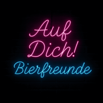 Auf Dich!“ Neon Licht LED Wandlampe für Bierfreunde und Oktoberfest Atmosphäre