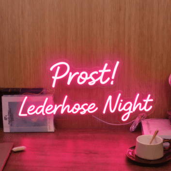 Prost! Lederhose Night LED-Neonschild für Bar und Festival