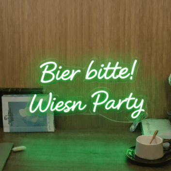 Bier bitte! Wiesn Party LED-Neonschild für Bar und Party
