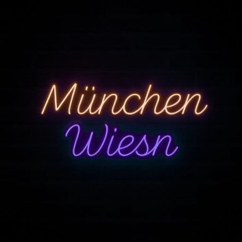 München Wiesn LED-Neonschild für Oktoberfest und Bar