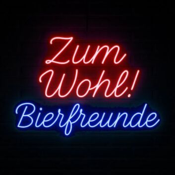 Zum Wohl! Bierfreunde LED-Neonschild für Bar und Party