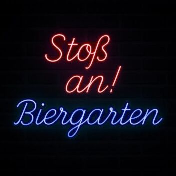 Stoß an! Biergarten LED-Neonschild für Biergarten Bar
