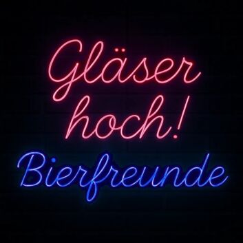 Gläser hoch! Bierfreunde LED-Neonschild für Bar und Party
