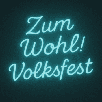 Zum Wohl! Volksfest LED-Neonschild für Festzelt und Biergarten