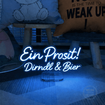 Ein Prosit! Dirndl & Bier LED-Neonschild für Bar Festzelt