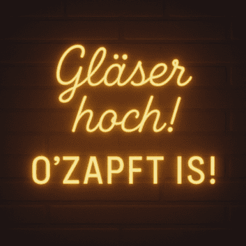 Gläser hoch! O’Zapft is! LED-Neonschild für Bar und Biergarten