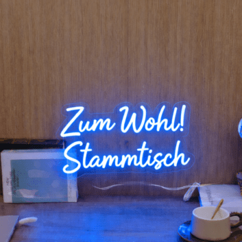 Zum Wohl! Stammtisch LED-Neonschild für Bar und Wohnzimmer