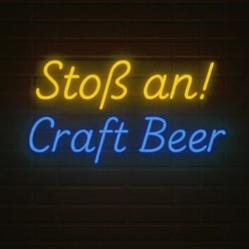 Stoß an! Craft Beer LED-Neonschild für Bar und Pub