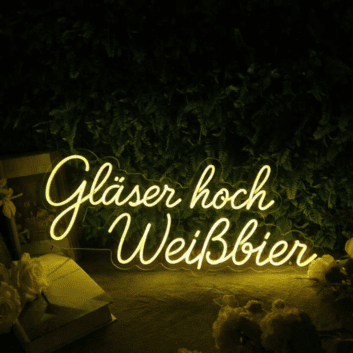 Gläser hoch Weißbier Neon Schild für Bar und Kneipe
