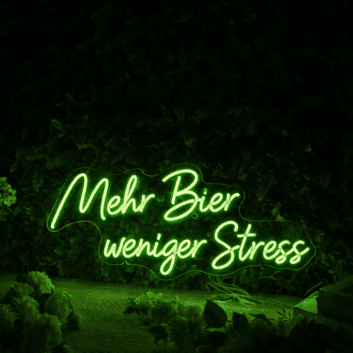 Mehr Bier weniger Stress LED-Neonschild für Bar und Wohnzimmer