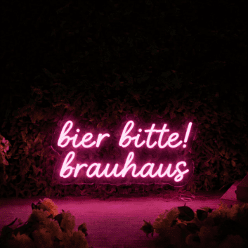 BIER BITTE! BRAUHAUS LED-Neonschild für Bar und Brauerei