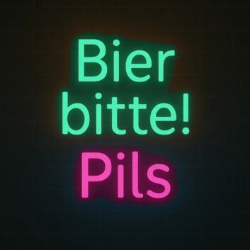 Bier bitte! Pils LED-Neonschild für Bar und Kneipe