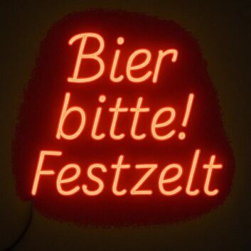 Bier bitte! Festzelt LED-Neonschild für Festzelt und Bar