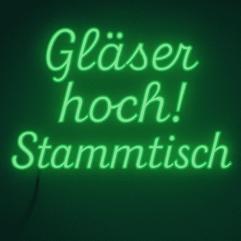 Gläser hoch! Stammtisch LED-Neonschild für Bar Kneipe