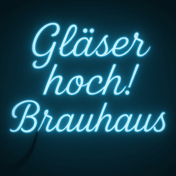 Gläser hoch! Brauhaus LED-Neonschild für Bar Brauerei