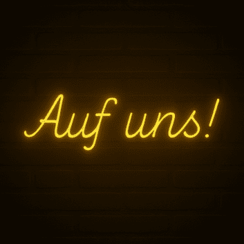 Auf uns! LED-Neonschild für Bar Party