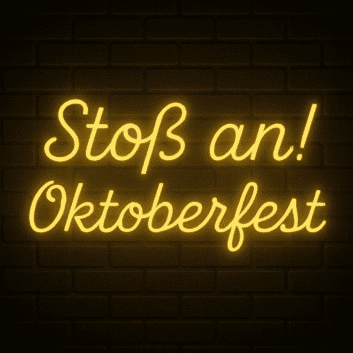Stoß an! Oktoberfest LED-Neonschild für Bar und Festival