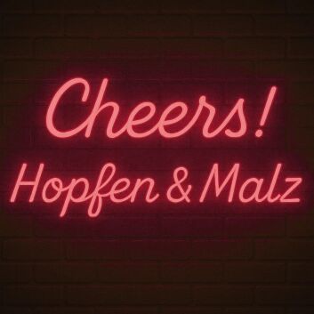 Cheers! Hopfen & Malz LED-Neonschild für Bar und Kneipe