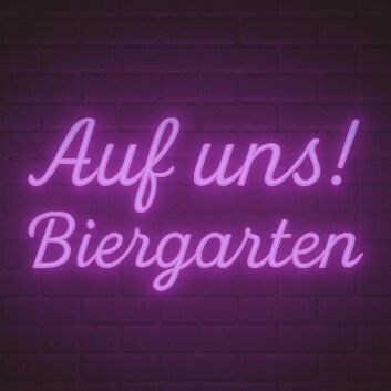 Auf uns! Biergarten LED-Neonschild für Bar und Biergarten