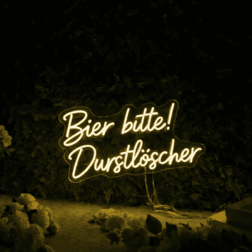 Bier bitte! Durstlöscher LED-Neonschild für Bar und Kneipe