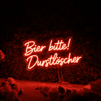 Bier bitte! Durstlöscher LED-Neonschild für Bar und Kneipe