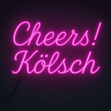Cheers! Kölsch LED-Neonschild für Bar und Kneipe