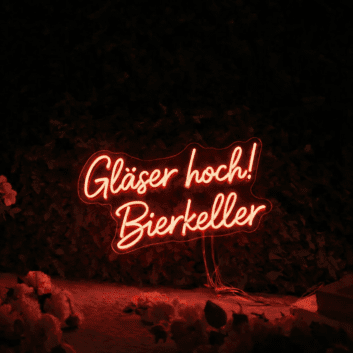Gläser hoch! Bierkeller LED-Neonschild für Bar Kneipe