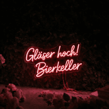 Gläser hoch! Bierkeller LED-Neonschild für Bar Kneipe