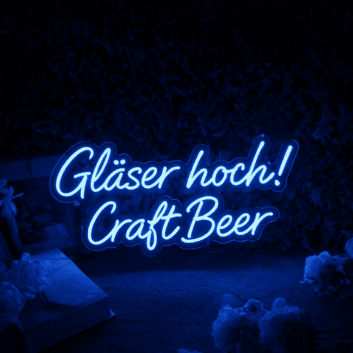 Gläser hoch! Craft Beer LED-Neonschild für Bar und Pub