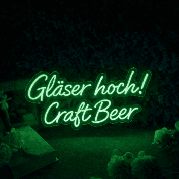 Gläser hoch! Craft Beer LED-Neonschild für Bar und Pub