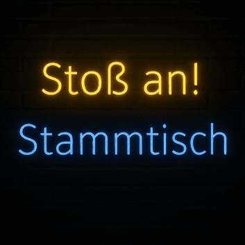 Stoß an! Stammtisch LED-Neonschild für Bar und Kneipe