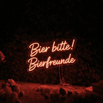 Bier bitte! Bierfreunde LED-Neonschild für Bar Kneipe